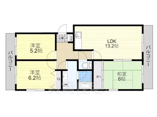 リバーハイツ間宮【2階】の間取り