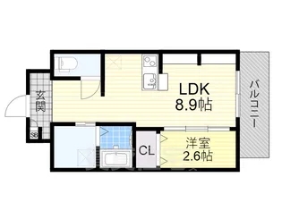 大阪府堺市堺区三宝町3丁【マンション】の間取り