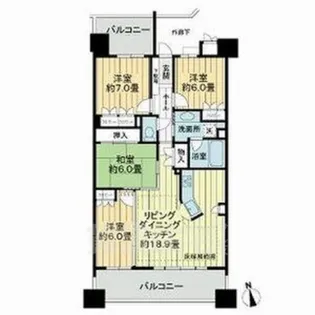 ライオンズガーデン東別院【3階】の間取り