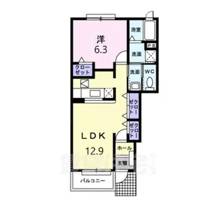 1LDKの間取り画像