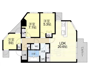 3DKの間取り画像