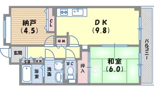 アスプリ西宮【1階】の間取り