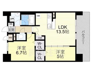 ディエスベアティ久宝寺口【7階】の間取り