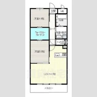 2LDKの間取り画像