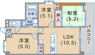ベルレコルテ浜辺【3階】の間取り