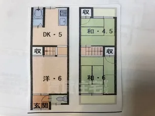 大阪府東大阪市松原1丁目【テラスハウス】の間取り