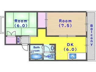 セジュール松室【2階】の間取り
