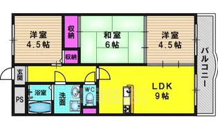 アネーロ長岡京【403号室】の間取り