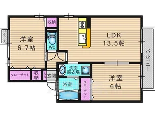 グランドール今里【205号室】の間取り