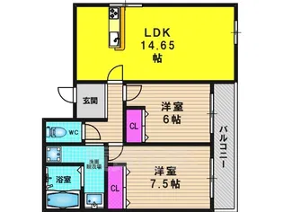 シャルレ8番館【2階】の間取り