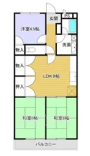 デラシオン御室【3階】の間取り