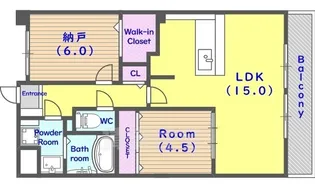 グローリードミール天神【1階】の間取り