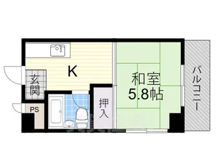 大阪府大阪市住吉区我孫子東2丁目【マンション】の間取り