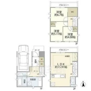 愛知県名古屋市天白区元植田3丁目【一戸建】の間取り