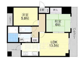 大阪府大阪市住吉区長居東4丁目【マンション】の間取り