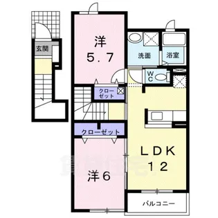 むくのき荘【2階】の間取り