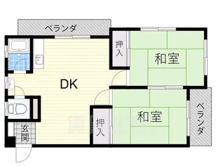 第3三国ヶ丘コーポ【2階】の間取り