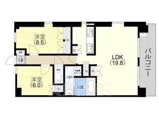 サンメゾン神戸新長田【9階】の間取り