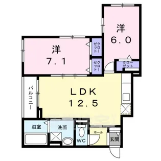 2LDKの間取り画像