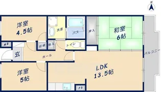 エバーグレイス森本【1階】の間取り