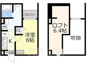 メゾンドボア加美【1階】の間取り