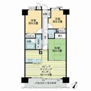 ライオンズマンション一社東【2階】の間取り