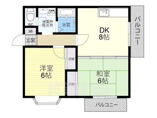 メゾンベェルレーヌ【1階】の間取り