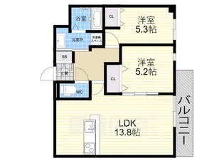リヴェール西宮【3階】の間取り