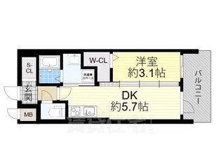 エステムコート大阪プリューム【13階】の間取り