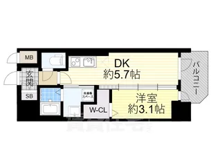 エステムコート大阪プリューム【14階】の間取り