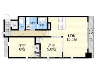 エーレックス西宮【2階】の間取り