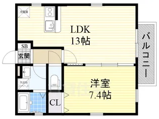 グランレーヴ庄内通【2階】の間取り