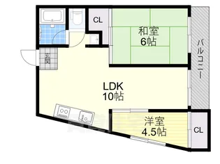大阪府大阪市東住吉区照ケ丘矢田3丁目【マンション】の間取り