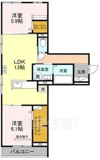 サザンフォート【3階】の間取り