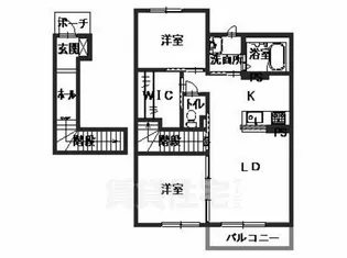 ラフィーネ三室参番館B【2階】の間取り