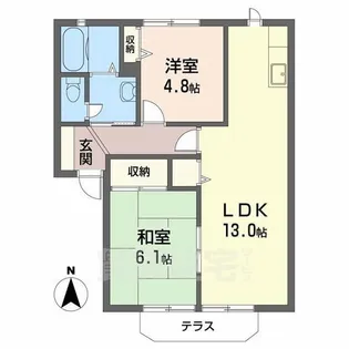 シャルマンハイツ【1階】の間取り