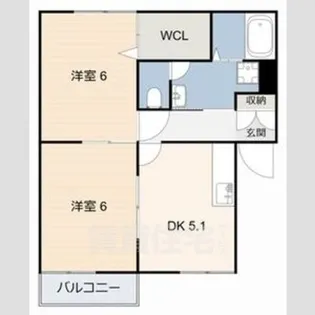 ハイホームサンタムール【2階】の間取り