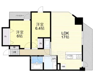 エーレックス西宮【4階】の間取り