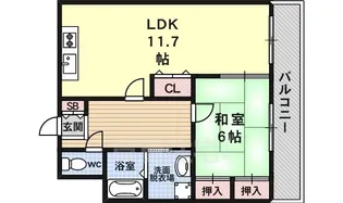 パルシティ久我【3階】の間取り