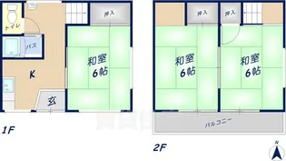大阪府東大阪市喜里川町【一戸建】の間取り