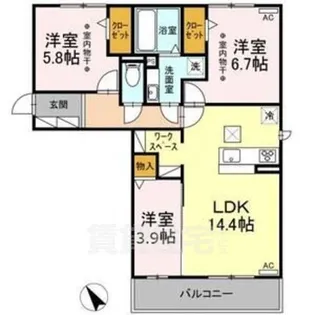 ルミエール A【1階】の間取り