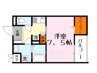 京都府京都市北区紫竹栗栖町【アパート】の間取り