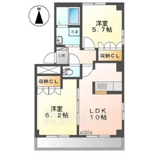 2LDKの間取り画像