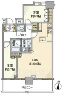 プラウドタワー名古屋栄【15階】の間取り