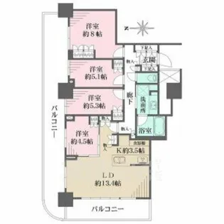 プラウドタワー名古屋栄【21階】の間取り
