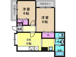 シティーハウス1号館【1-B号室】の間取り
