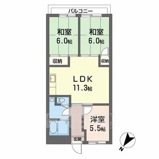 メゾンドール河野【2階】の間取り