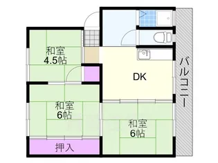 新北野コーポA棟【408号室】の間取り