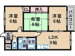 アンメゾン北花田【3階】の間取り