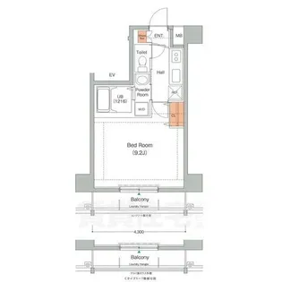 エストゥルースプラスノース名古屋【10階】の間取り